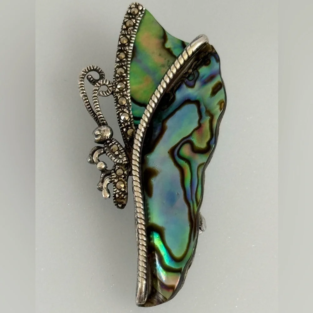 925 silver sea shell butterfly Brooch
